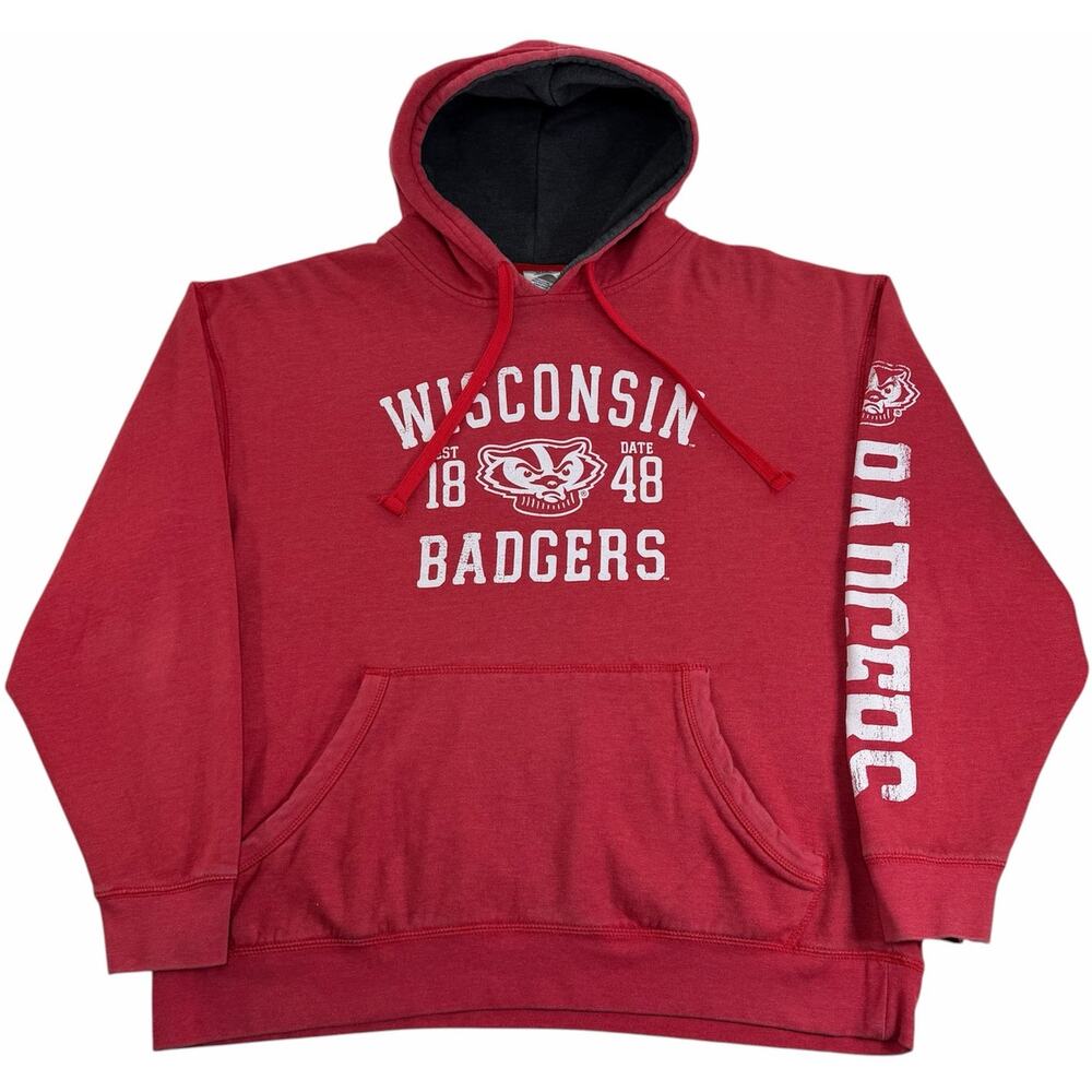 University of Wisconsin Madison Badgers Hoodie Men's XL Red Pro Edge Sweatshirt